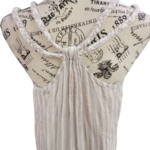 Cream Sleeveless Sheath Midi Dress for Work - Picture 4 of 6